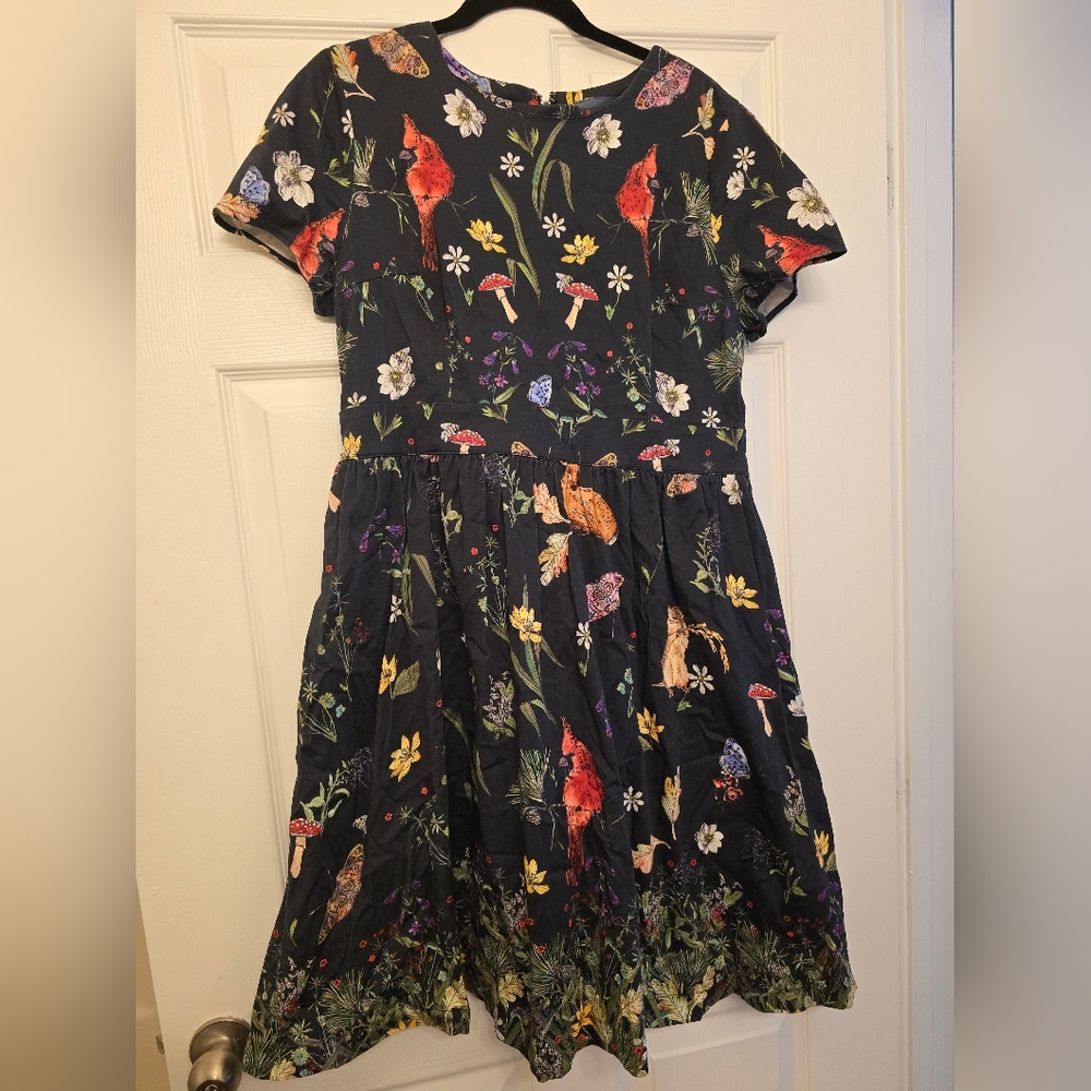 MODCLOTH Cottagecore Fall Floral & Nature Dress - Size XL